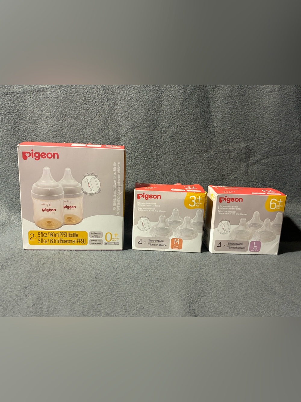 NEW Pigeon PPSU Plastic 5oz Anti Colic Bottles